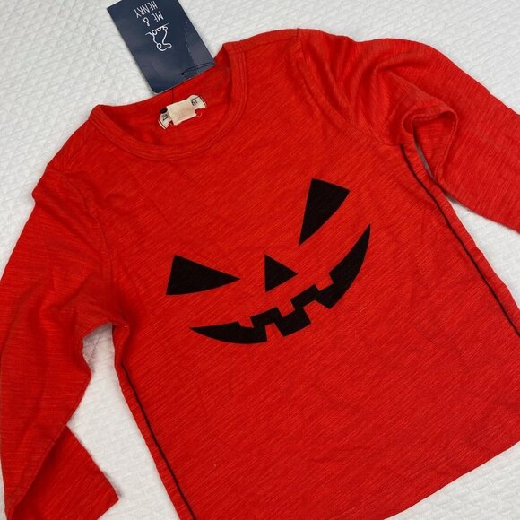NWT ME & HENRY Orange Pumpkin Shirt Top Size 2 - 3 Jack 0 lantern Halloween - Picture 1 of 6